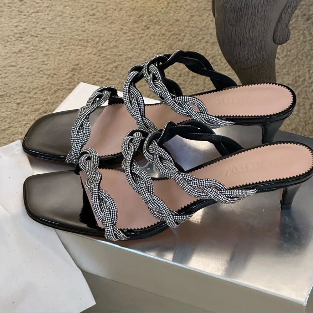 J. Crew Zadie strappy kitten heels with crystals sandals